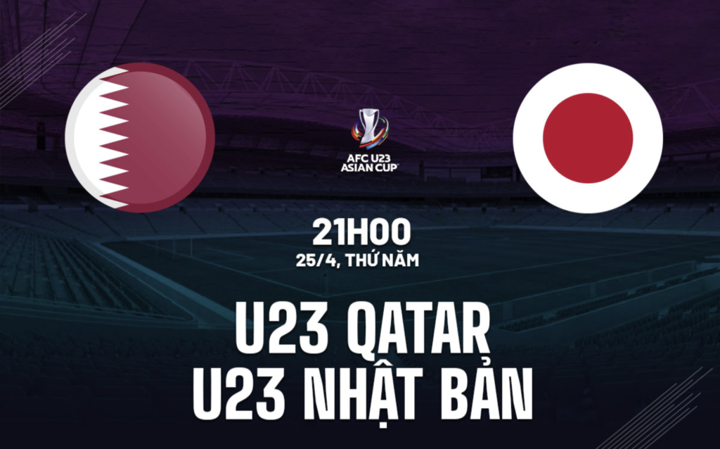 U23 Qatar vs U23 Nhật Bản vào lúc 21h ngày 25 tháng 4